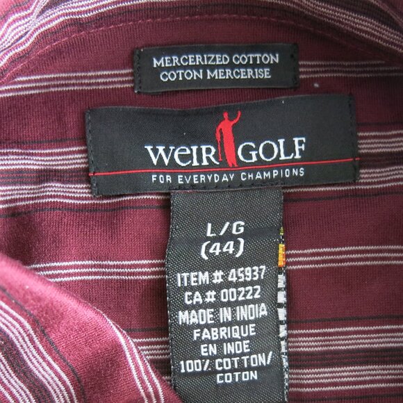 Mike Weir 100% Cotton Multi Color Stripe Short Sleeve Golf Shirt - Size Large - Picture 5 of 5